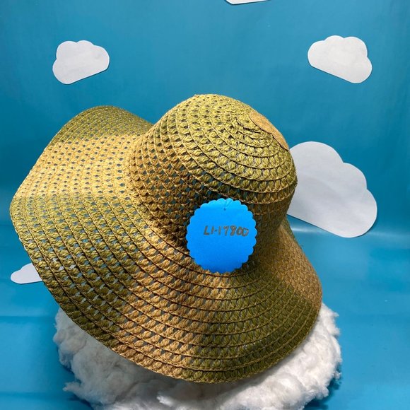 Leather Heart Applique Paper Straw Tie Dyed Sun Hat - Picture 4 of 10